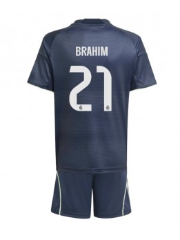 Real Madrid Brahim Diaz #21 Replika Borta Kläder Barn 2025-26 Kortärmad (+ byxor)